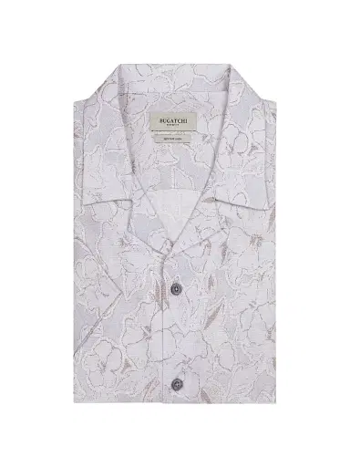 Bugatchi Men's Jackson Linen Camp Shirt | Thumbnail 1 Bugatchi Men's Jackson Linen Camp Shirt | Thumbnail 1