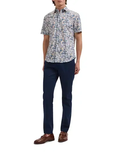 Bugatchi Men's Orson Abstract Paisley Shirt - Cobalt | Thumbnail 2 Bugatchi Men's Orson Abstract Paisley Shirt - Cobalt | Thumbnail 2