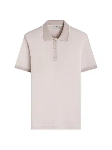 Bugatchi Men's Jacquard Herringbone Polo Shirt - Limestone | Thumbnail 1 Bugatchi Men's Jacquard Herringbone Polo Shirt - Limestone | Thumbnail 1