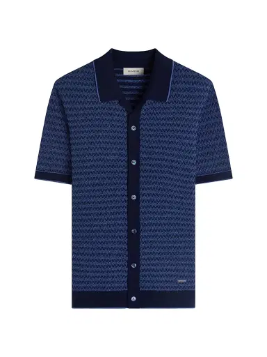 Bugatchi Men's Honeycomb-Knit Cotton Short-Sleeve Sweater | Thumbnail 1 Bugatchi Men's Honeycomb-Knit Cotton Short-Sleeve Sweater | Thumbnail 1