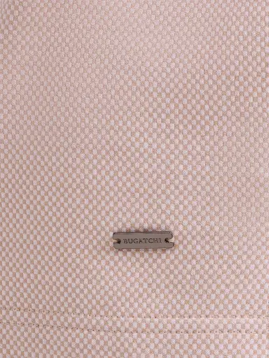 Bugatchi Men's Pin Check Cotton Quarter-Zip Polo Shirt - Sand - Size Small | Thumbnail 6 Bugatchi Men's Pin Check Cotton Quarter-Zip Polo Shirt - Sand - Size Small | Thumbnail 6