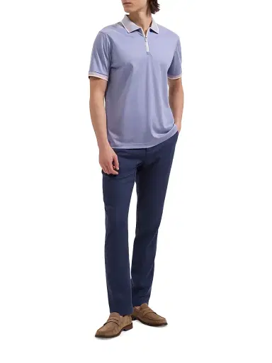Bugatchi Men's Cotton Quarter-Zip Polo Shirt | Thumbnail 2 Bugatchi Men's Cotton Quarter-Zip Polo Shirt | Thumbnail 2