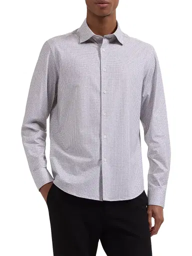 Bugatchi Men's James Ooohcotton Shirt - Limestone | Thumbnail 3 Bugatchi Men's James Ooohcotton Shirt - Limestone | Thumbnail 3