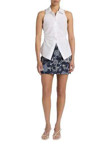 Tanya Taylor Women's Hannah Back Bow Top - Optic White | Thumbnail 2 Tanya Taylor Women's Hannah Back Bow Top - Optic White | Thumbnail 2
