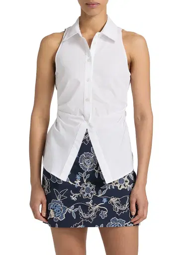 Tanya Taylor Women's Hannah Back Bow Top - Optic White | Thumbnail 3 Tanya Taylor Women's Hannah Back Bow Top - Optic White | Thumbnail 3