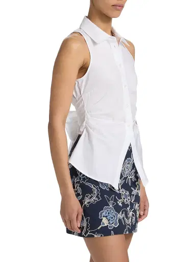 Tanya Taylor Women's Hannah Back Bow Top - Optic White | Thumbnail 4 Tanya Taylor Women's Hannah Back Bow Top - Optic White | Thumbnail 4