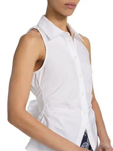 Tanya Taylor Women's Hannah Back Bow Top - Optic White | Thumbnail 6 Tanya Taylor Women's Hannah Back Bow Top - Optic White | Thumbnail 6