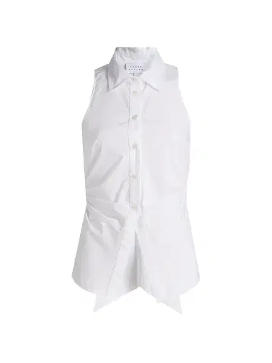 Tanya Taylor Women's Hannah Back Bow Top - Optic White | Thumbnail 1 Tanya Taylor Women's Hannah Back Bow Top - Optic White | Thumbnail 1