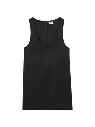 Saint Laurent Women's Cassandre Shift Dress in Satin - Noir - Size 2 | Thumbnail 1 Saint Laurent Women's Cassandre Shift Dress in Satin - Noir - Size 2 | Thumbnail 1