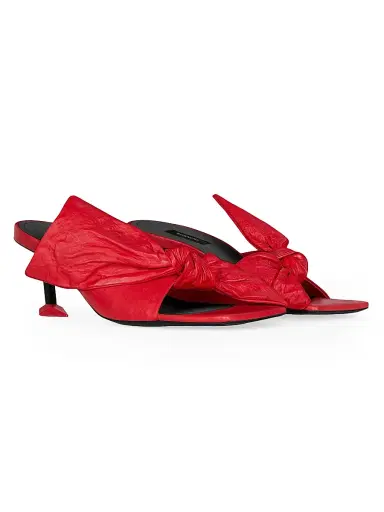 Givenchy Women's Boudoir Heeled Mules in Nappa Leather with Bow - Vermillon - Size 11 | Thumbnail 2 Givenchy Women's Boudoir Heeled Mules in Nappa Leather with Bow - Vermillon - Size 11 | Thumbnail 2