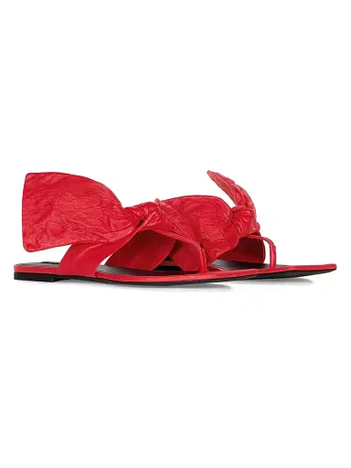 Givenchy Women's Boudoir Thongs in Nappa Leather with Bow - Vermillon | Thumbnail 2 Givenchy Women's Boudoir Thongs in Nappa Leather with Bow - Vermillon | Thumbnail 2