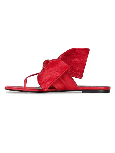 Givenchy Women's Boudoir Thongs in Nappa Leather with Bow - Vermillon | Thumbnail 3 Givenchy Women's Boudoir Thongs in Nappa Leather with Bow - Vermillon | Thumbnail 3