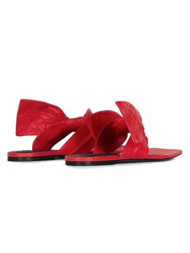 Givenchy Women's Boudoir Thongs in Nappa Leather with Bow - Vermillon | Thumbnail 4 Givenchy Women's Boudoir Thongs in Nappa Leather with Bow - Vermillon | Thumbnail 4
