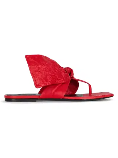 Givenchy Women's Boudoir Thongs in Nappa Leather with Bow - Vermillon | Thumbnail 1 Givenchy Women's Boudoir Thongs in Nappa Leather with Bow - Vermillon | Thumbnail 1