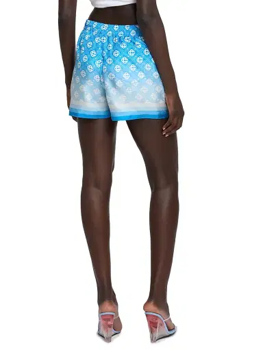 Casablanca Women's Monogrammed Ombré Silk Shorts - Gradient Diamond Monogram | Thumbnail 5 Casablanca Women's Monogrammed Ombré Silk Shorts - Gradient Diamond Monogram | Thumbnail 5