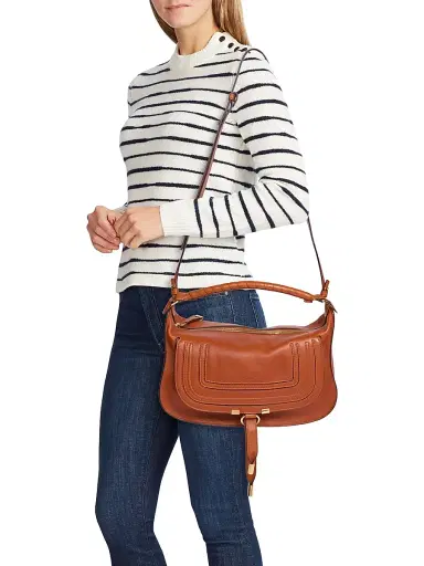 Chloé Women's Marcie Smooth Leather Shoulder Bag - Clay Brown | Thumbnail 3 Chloé Women's Marcie Smooth Leather Shoulder Bag - Clay Brown | Thumbnail 3