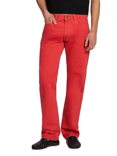 Versace Men's Non-Stretch Straight-Leg Jeans - Red | Thumbnail 3 Versace Men's Non-Stretch Straight-Leg Jeans - Red | Thumbnail 3
