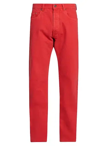 Versace Men's Non-Stretch Straight-Leg Jeans - Red | Thumbnail 1 Versace Men's Non-Stretch Straight-Leg Jeans - Red | Thumbnail 1
