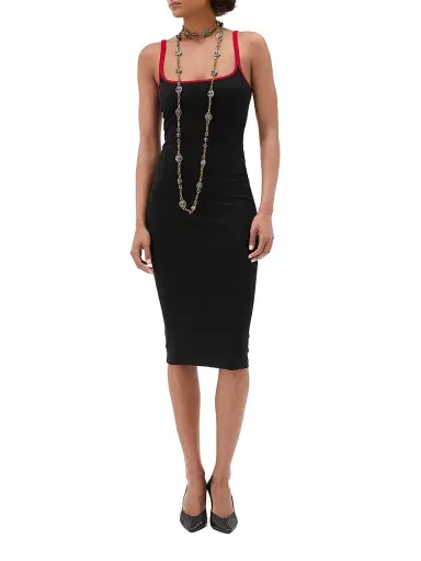 Versace Women's Embroidered Stretch Cotton-Jersey Midi-Dress - Multi Color - Size 12 | Thumbnail 2 Versace Women's Embroidered Stretch Cotton-Jersey Midi-Dress - Multi Color - Size 12 | Thumbnail 2
