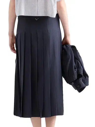 Prada Women's Pleated Silk Midi-Skirt - Blue - Size 6 | Thumbnail 3 Prada Women's Pleated Silk Midi-Skirt - Blue - Size 6 | Thumbnail 3