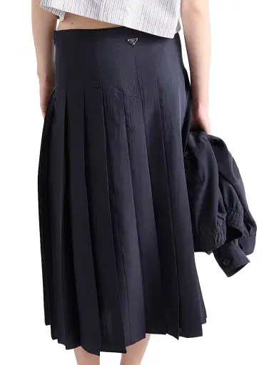 Prada Women's Pleated Silk Midi-Skirt - Blue - Size 6 | Thumbnail 4 Prada Women's Pleated Silk Midi-Skirt - Blue - Size 6 | Thumbnail 4
