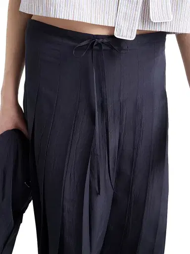 Prada Women's Pleated Silk Midi-Skirt - Blue - Size 6 | Thumbnail 5 Prada Women's Pleated Silk Midi-Skirt - Blue - Size 6 | Thumbnail 5