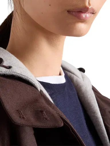 Prada Women's Hooded Rush Stitch Jacket - Brown - Size 8 | Thumbnail 5 Prada Women's Hooded Rush Stitch Jacket - Brown - Size 8 | Thumbnail 5
