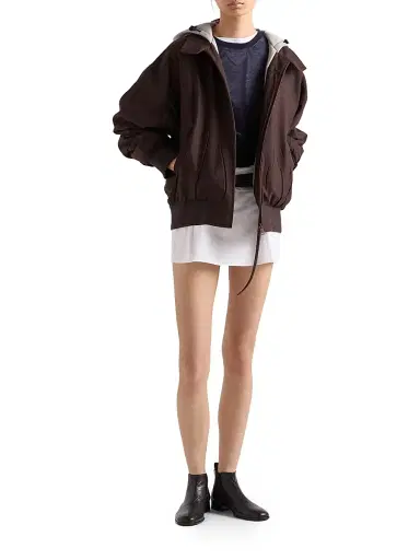 Prada Women's Hooded Rush Stitch Jacket - Brown - Size 8 | Thumbnail 7 Prada Women's Hooded Rush Stitch Jacket - Brown - Size 8 | Thumbnail 7