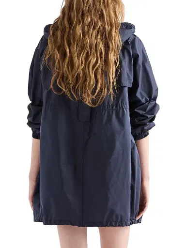 Prada Women's Lightweight Nylon Hooded Raincoat - Blue | Thumbnail 3 Prada Women's Lightweight Nylon Hooded Raincoat - Blue | Thumbnail 3