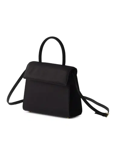 Prada Women's Minuit Satin Top Handle Bag - Black | Thumbnail 2 Prada Women's Minuit Satin Top Handle Bag - Black | Thumbnail 2