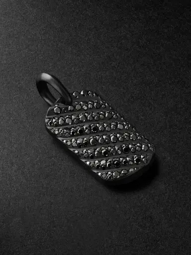 David Yurman Chevron Titanium Diamond Pendant - Men | Thumbnail 1 David Yurman Chevron Titanium Diamond Pendant - Men | Thumbnail 1