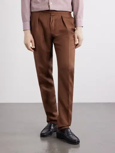 Slowear Tapered Pleated Wool and Linen-Blend Trousers - Men | Thumbnail 3 Slowear Tapered Pleated Wool and Linen-Blend Trousers - Men | Thumbnail 3