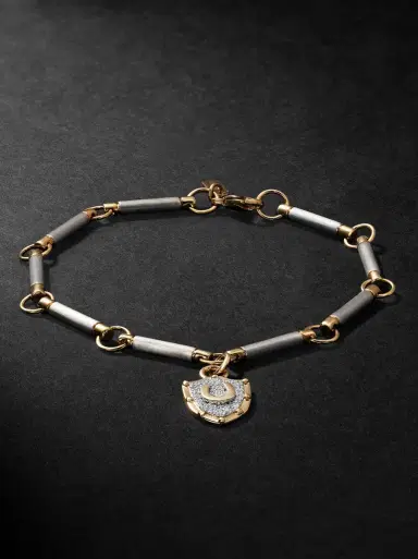Foundrae 18-Karat White and Yellow Gold Diamond Bracelet - Men | Thumbnail 1 Foundrae 18-Karat White and Yellow Gold Diamond Bracelet - Men | Thumbnail 1