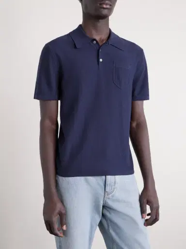 A.P.C. Eliot Cotton and Cashmere-Blend Polo Shirt - Men | Thumbnail 3 A.P.C. Eliot Cotton and Cashmere-Blend Polo Shirt - Men | Thumbnail 3