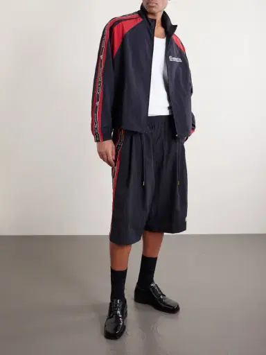 Willy Chavarria Orale Track Wid-Leg Shorts - Men | Thumbnail 2 Willy Chavarria Orale Track Wid-Leg Shorts - Men | Thumbnail 2