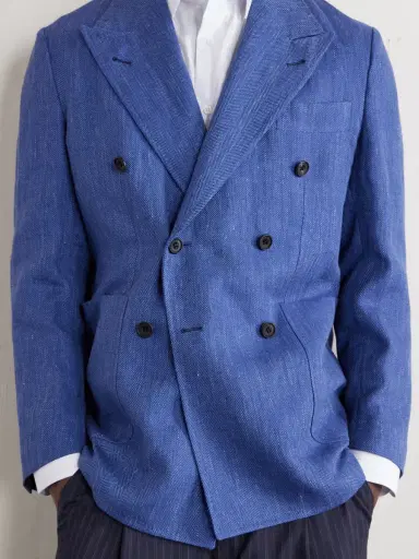 Rubinacci Double-Breasted Linen and Wool-Blend Suit Jacket - Men | Thumbnail 5 Rubinacci Double-Breasted Linen and Wool-Blend Suit Jacket - Men | Thumbnail 5
