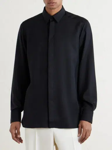 Tom Ford Perforated Silk-Twill Shirt - Men | Thumbnail 3 Tom Ford Perforated Silk-Twill Shirt - Men | Thumbnail 3