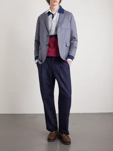 Beams Plus Colour-Block Polo Sweater - Men | Thumbnail 2 Beams Plus Colour-Block Polo Sweater - Men | Thumbnail 2