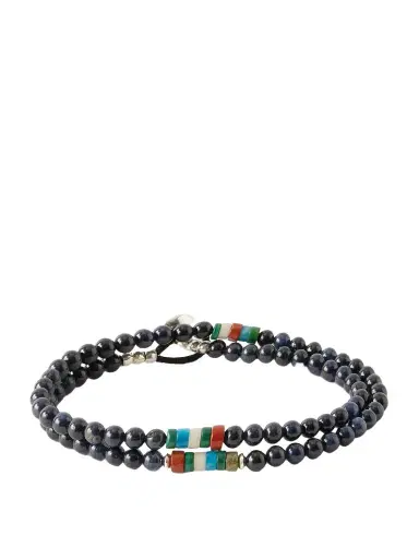 Mikia Sterling Silver Multi-Stone Beaded Bracelet - Men | Thumbnail 1 Mikia Sterling Silver Multi-Stone Beaded Bracelet - Men | Thumbnail 1