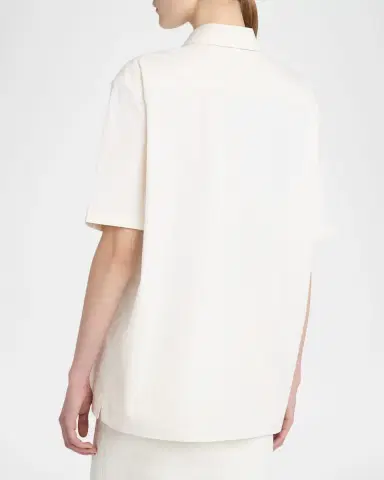 FERRAGAMO Silk Canvas Short-Sleeve Button-Down Shirt | Thumbnail 7 FERRAGAMO Silk Canvas Short-Sleeve Button-Down Shirt | Thumbnail 7