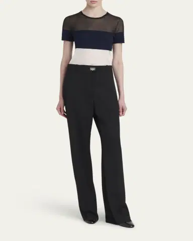 Ferragamo Turn-Lock Crepe Straight-Leg Pants | Thumbnail 2 Ferragamo Turn-Lock Crepe Straight-Leg Pants | Thumbnail 2