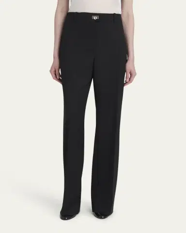 Ferragamo Turn-Lock Crepe Straight-Leg Pants | Thumbnail 4 Ferragamo Turn-Lock Crepe Straight-Leg Pants | Thumbnail 4