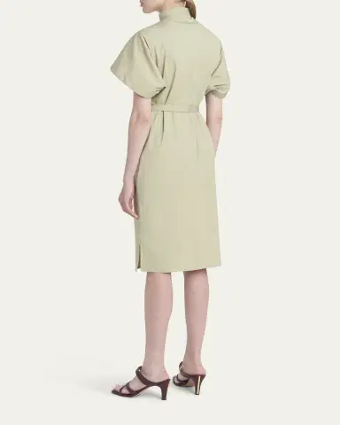 FERRAGAMO Belted Cotton Poplin Midi Utility Dress | Thumbnail 3 FERRAGAMO Belted Cotton Poplin Midi Utility Dress | Thumbnail 3