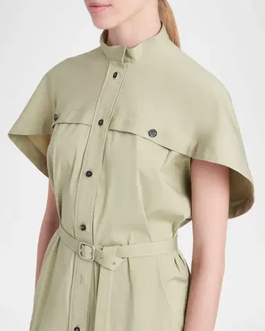 FERRAGAMO Belted Cotton Poplin Midi Utility Dress | Thumbnail 9 FERRAGAMO Belted Cotton Poplin Midi Utility Dress | Thumbnail 9