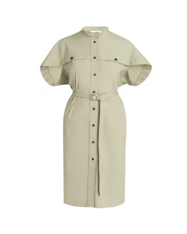 FERRAGAMO Belted Cotton Poplin Midi Utility Dress | Thumbnail 1 FERRAGAMO Belted Cotton Poplin Midi Utility Dress | Thumbnail 1