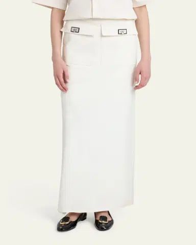FERRAGAMO Turn-Lock Pocket Maxi Skirt | Thumbnail 4 FERRAGAMO Turn-Lock Pocket Maxi Skirt | Thumbnail 4