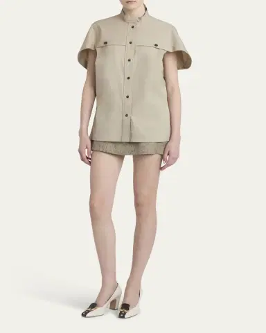 Ferragamo Organic Stretch Short-Sleeve Utility Shirt | Thumbnail 2 Ferragamo Organic Stretch Short-Sleeve Utility Shirt | Thumbnail 2