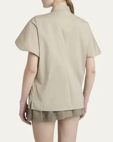 Ferragamo Organic Stretch Short-Sleeve Utility Shirt | Thumbnail 3 Ferragamo Organic Stretch Short-Sleeve Utility Shirt | Thumbnail 3