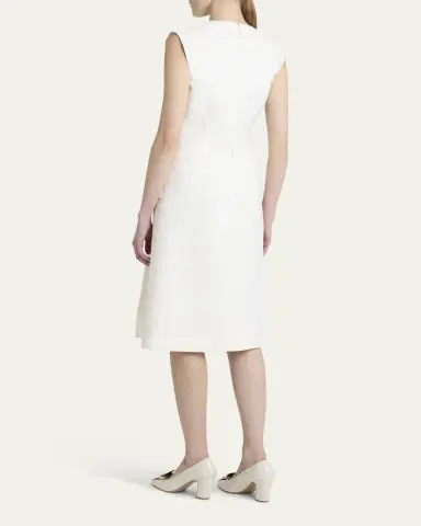 FERRAGAMO Split V-Neck Sleeveless Crepe Midi Dress | Thumbnail 3 FERRAGAMO Split V-Neck Sleeveless Crepe Midi Dress | Thumbnail 3