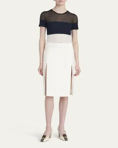 Ferragamo Twist-Lock Belted Slit Pencil Skirt | Thumbnail 2 Ferragamo Twist-Lock Belted Slit Pencil Skirt | Thumbnail 2